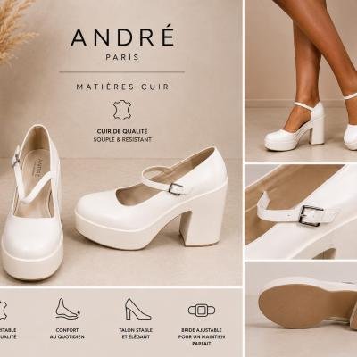 ESCARPINS ANDRE PARIS EN CUIR