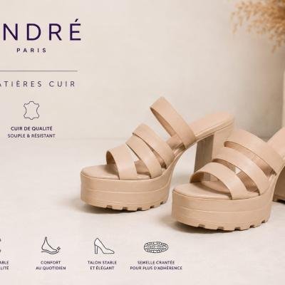 SANDALES ANDRE EN CUIR