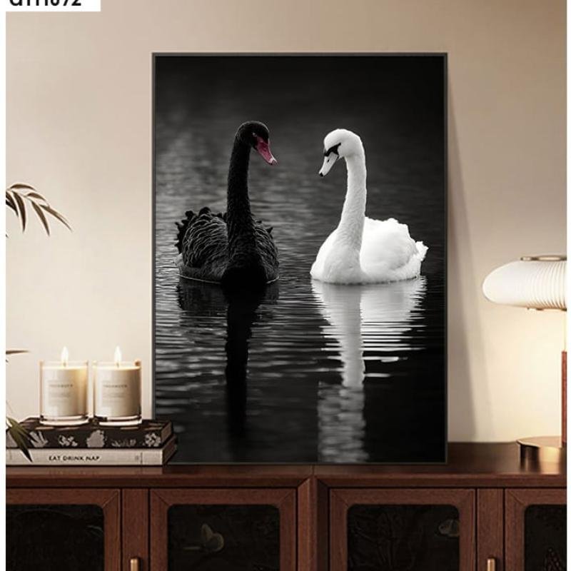 TABLEAU BLACK AND WHITE SWAN PETITE TAILLE